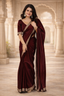 Marun zari work soft tissue silk saree