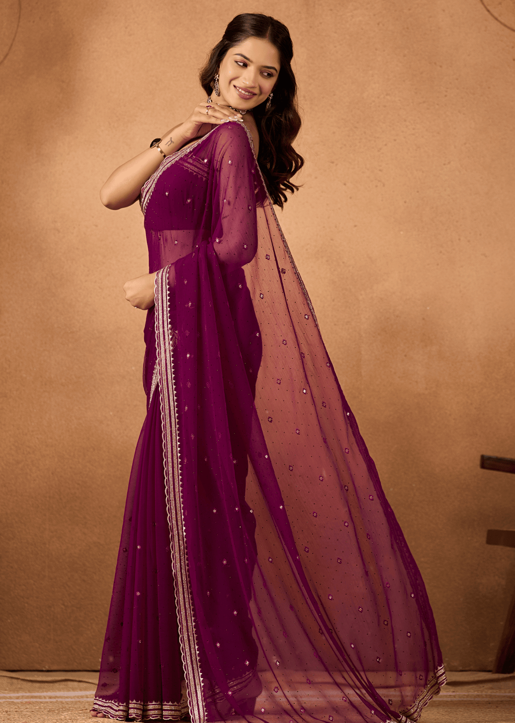 Beautiful Party Wear Saree with Elegant Border
