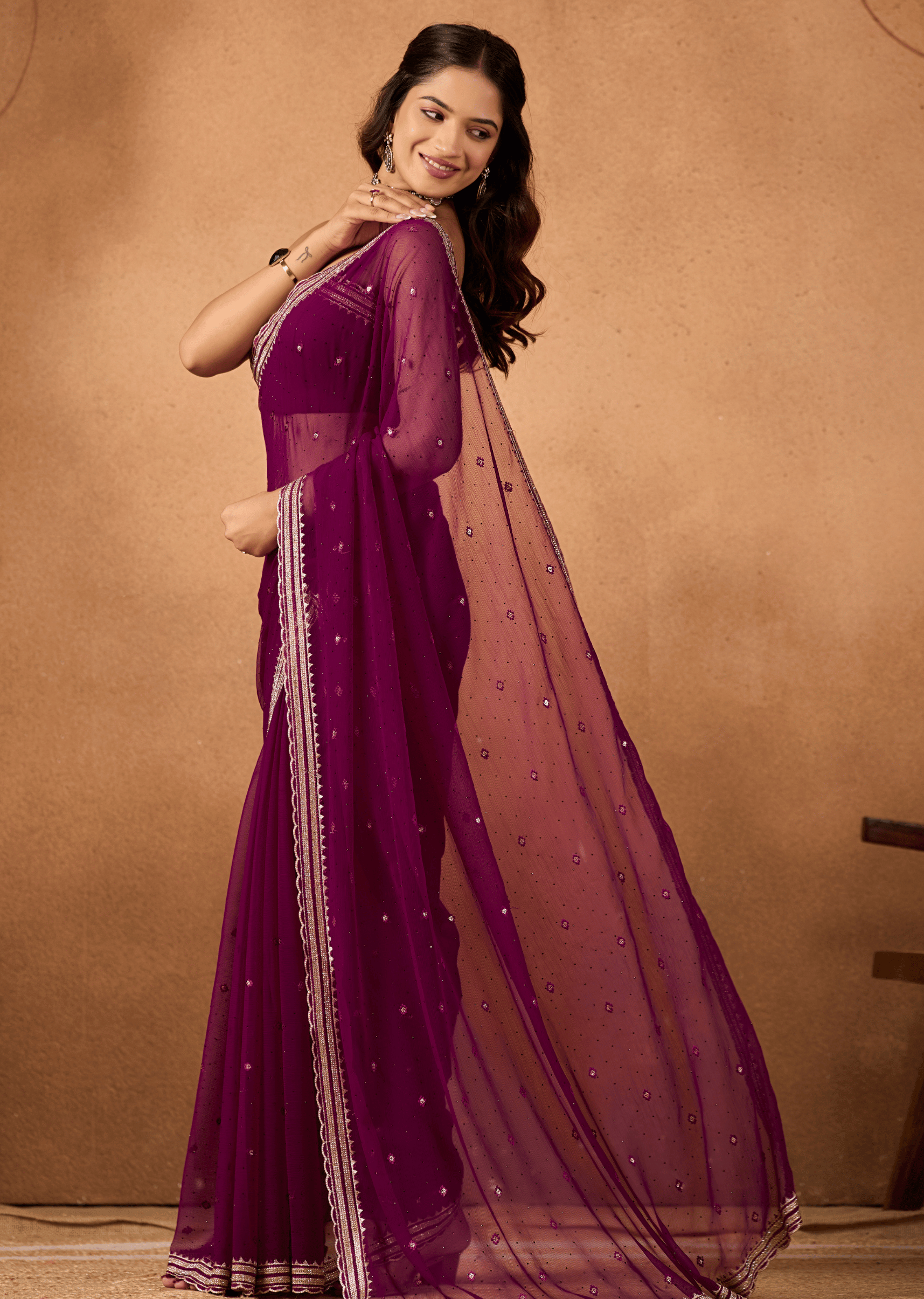 Beautiful Party Wear Saree with Elegant Border
