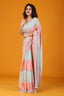 Pista and peach two tone stone work soft silk saree