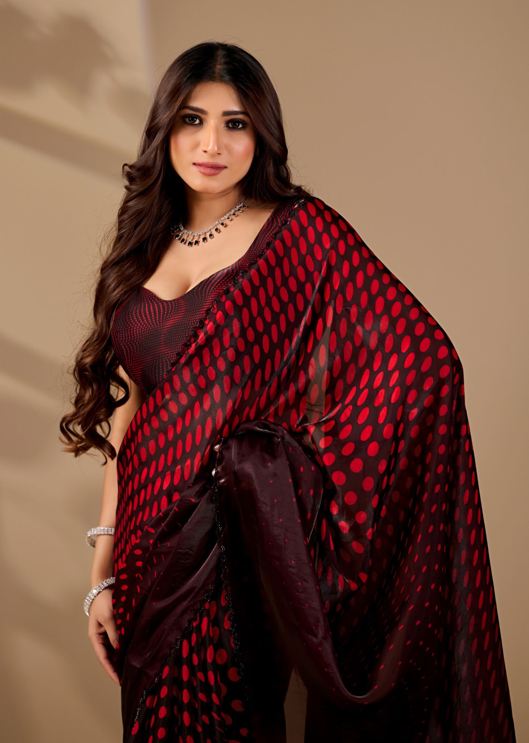 Teal Blue Organza Printed Saree with Stone Work Border Detailing