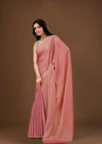 Sky Blue Organza Printed Saree with Stone Work Border Detailing