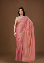 Sky Blue Organza Printed Saree with Stone Work Border Detailing