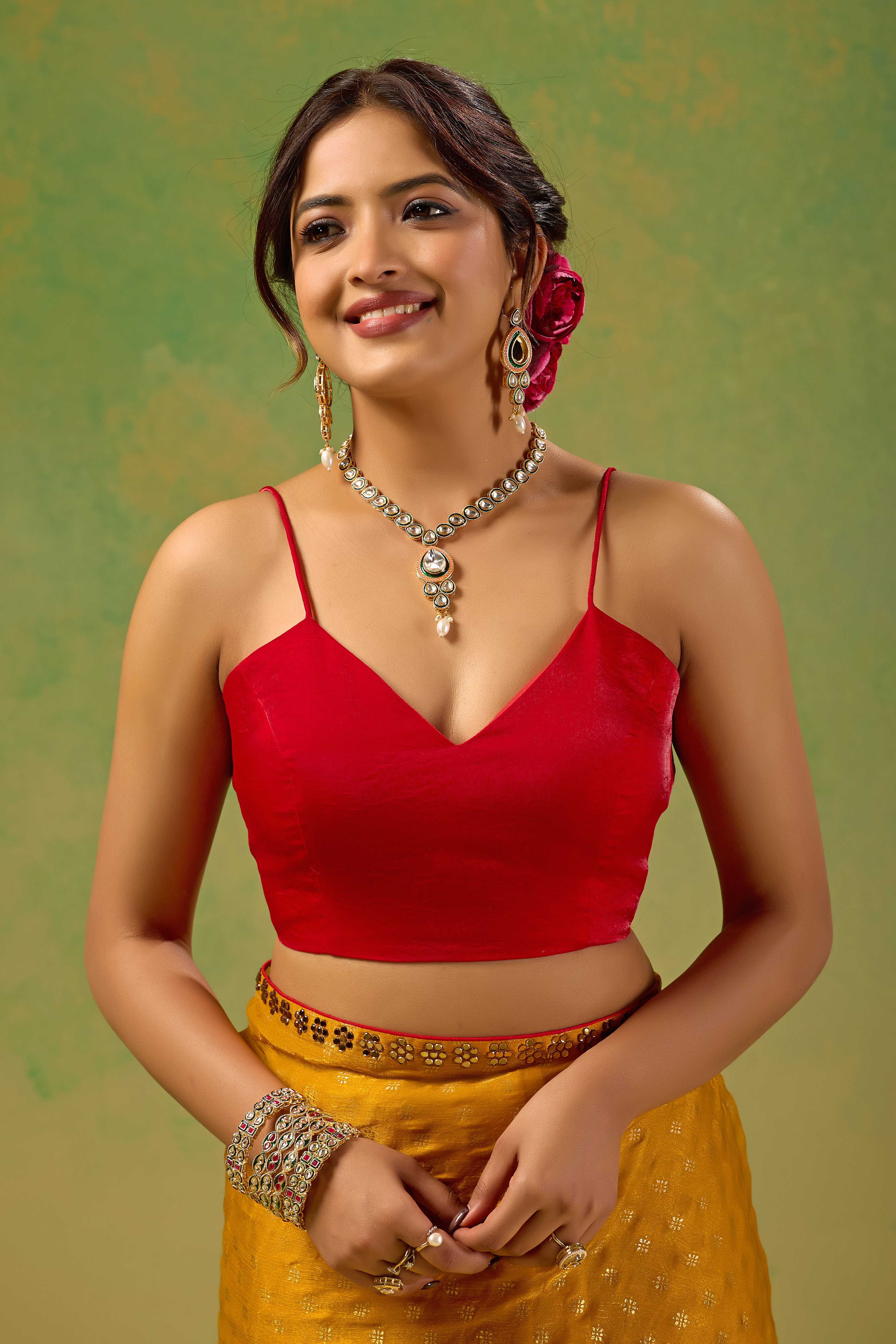 Mustard Yellow Tissue Silk Saree With Foil Butti Print
