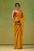 Mustard Yellow Tissue Silk Saree With Foil Butti Print
