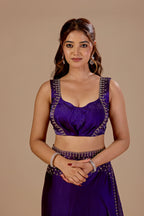 Royal Wine Tissue Silk Saree With Stone Work