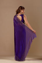 Royal Wine Tissue Silk Saree With Stone Work