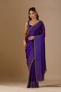 Royal Wine Tissue Silk Saree With Stone Work
