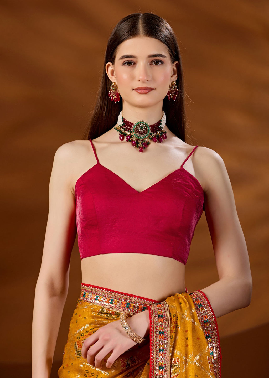Yellow Art Silk Saree Side View - Festive Wear Saree