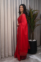 Red Sequin Saree with Green Contrast Blouse – Elegant Party Wear & Festive Designer Saree for Women