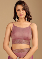 Dusty Pink Soft Silk Saree Draped Look - Sequin Border Design