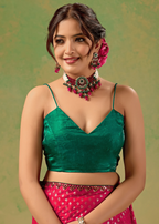 Rani Pink Tissue Silk Saree Pallu Detail - Traditional Wear Saree