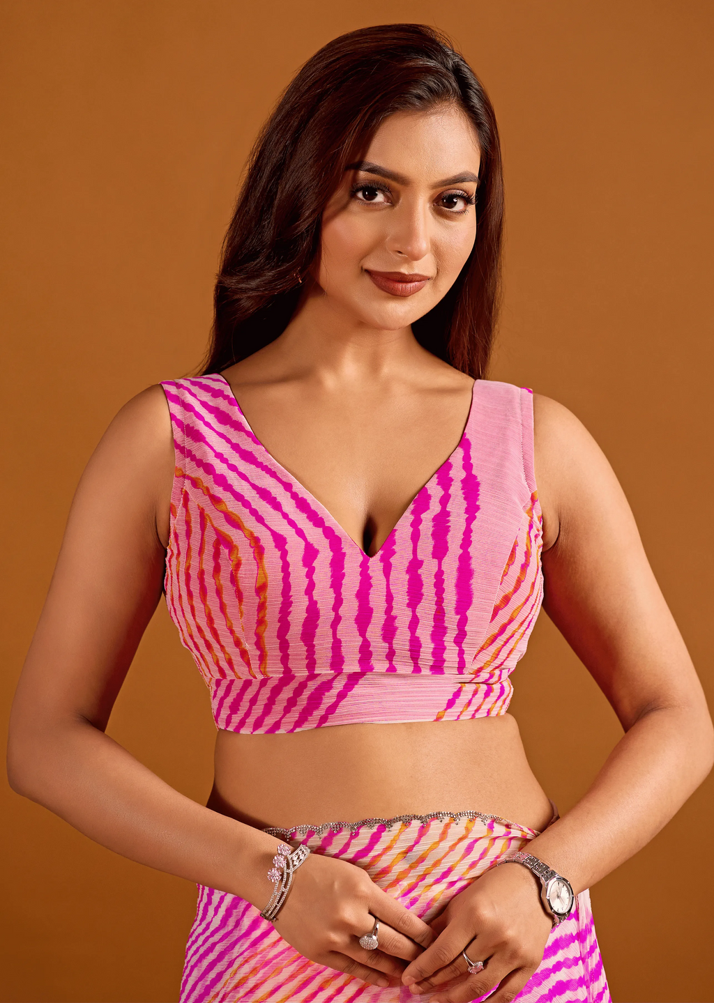 Leheriya saree Blouse