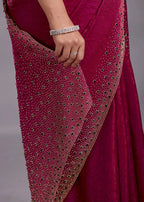 Rani Pink Tissue Silk Saree Pallu Detail - Traditional Wear Saree