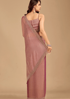Dusty Pink Soft Silk Saree With Embellished Border