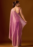 Pink Tissue Silk Saree With Stone Work