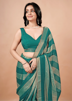 Firoze Tissue Silk Saree With Striped Weave