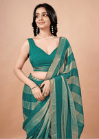 Firoze Tissue Silk Saree With Striped Weave