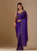 Royal Wine Tissue Silk Saree Standing Look - Party Wear Saree