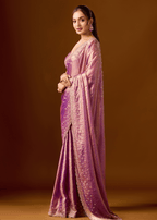 Pink Tissue Silk Saree With Stone Work