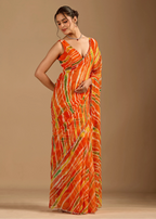 Orange Chiffon Saree Pallu Detail - Traditional Wear Saree