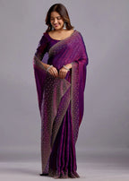 Purple Tissue Silk Saree Pallu Detail - Traditional Wear Saree