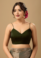 Sage Green Jacquard Saree With Crystal Stone Border