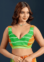 Multicolor Chiffon Saree With Leheriya Print
