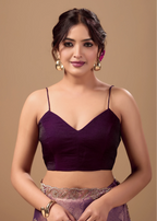 Lavender Mauve Jacquard Saree With Zarkan Stone Border