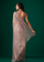 Purple Organza Saree Side View - Festive Wear Saree