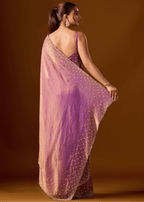Purple Tissue Silk Saree With Stone Work