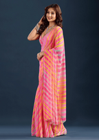 Red Chiffon Saree Draped Look - Traditional Wear Saree
