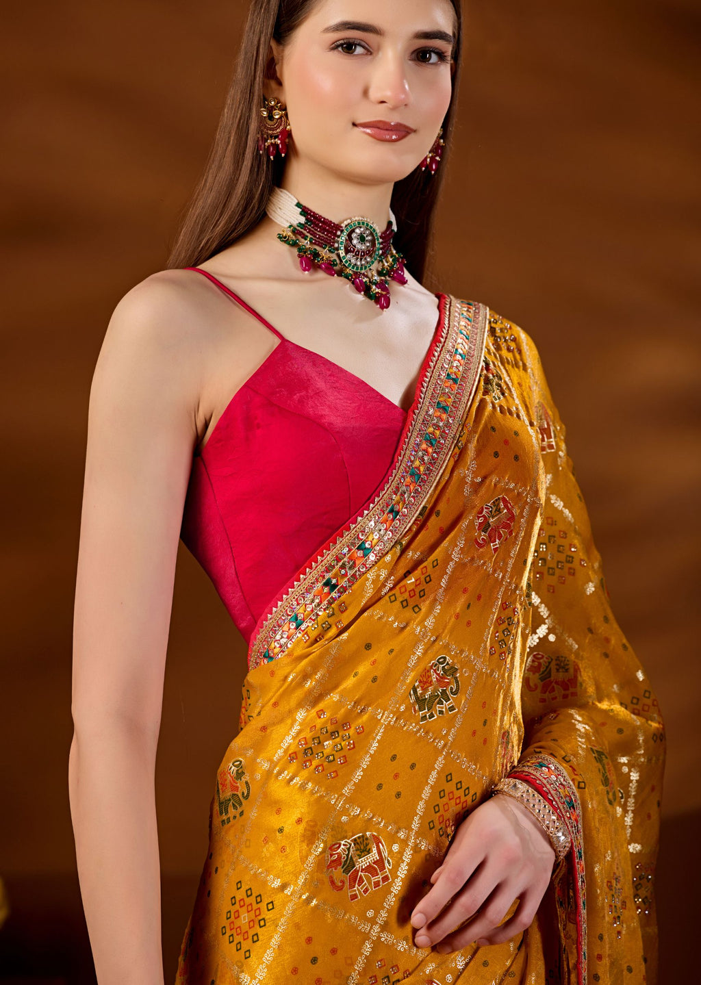 Yellow Art Silk Saree Styled Look - Festive Party Wear