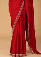 Royal Blue Organza Saree with Stone Work Border & Designer Embellished Blouse