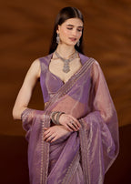 Purple Tissue Saree Styled Look - Party Wear Saree