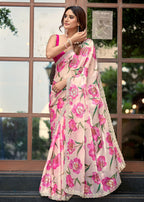 Purple Italian Silk Saree Outdoor Styled Look - Festive Wear Saree