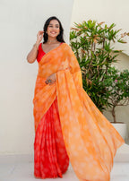 Orange Kota Silk Saree Outdoor Styled Pose - Festive Wear Saree