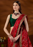Pink Art Silk Saree Zari Elephant Motif - Close Up Pose