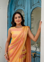 Orange Organza Saree Standing Look - Festive Wear Saree