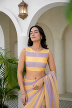 Purple Organza Saree Front Pose - Festive Wear Saree