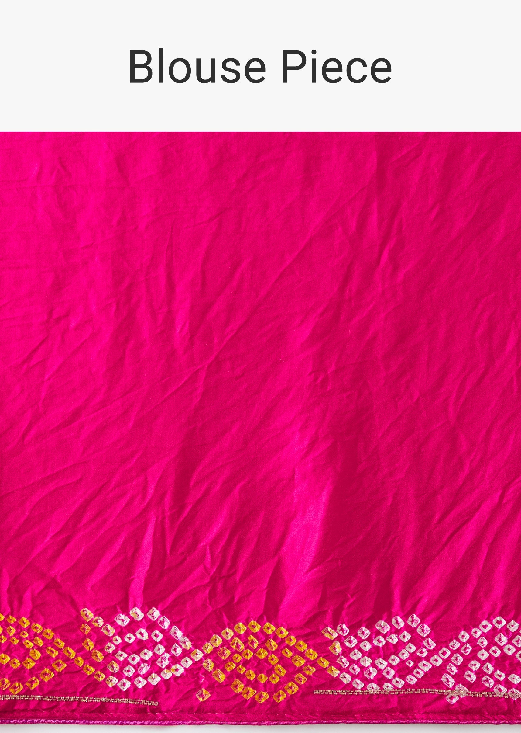 Pink Bandhani Saree With Gota Work