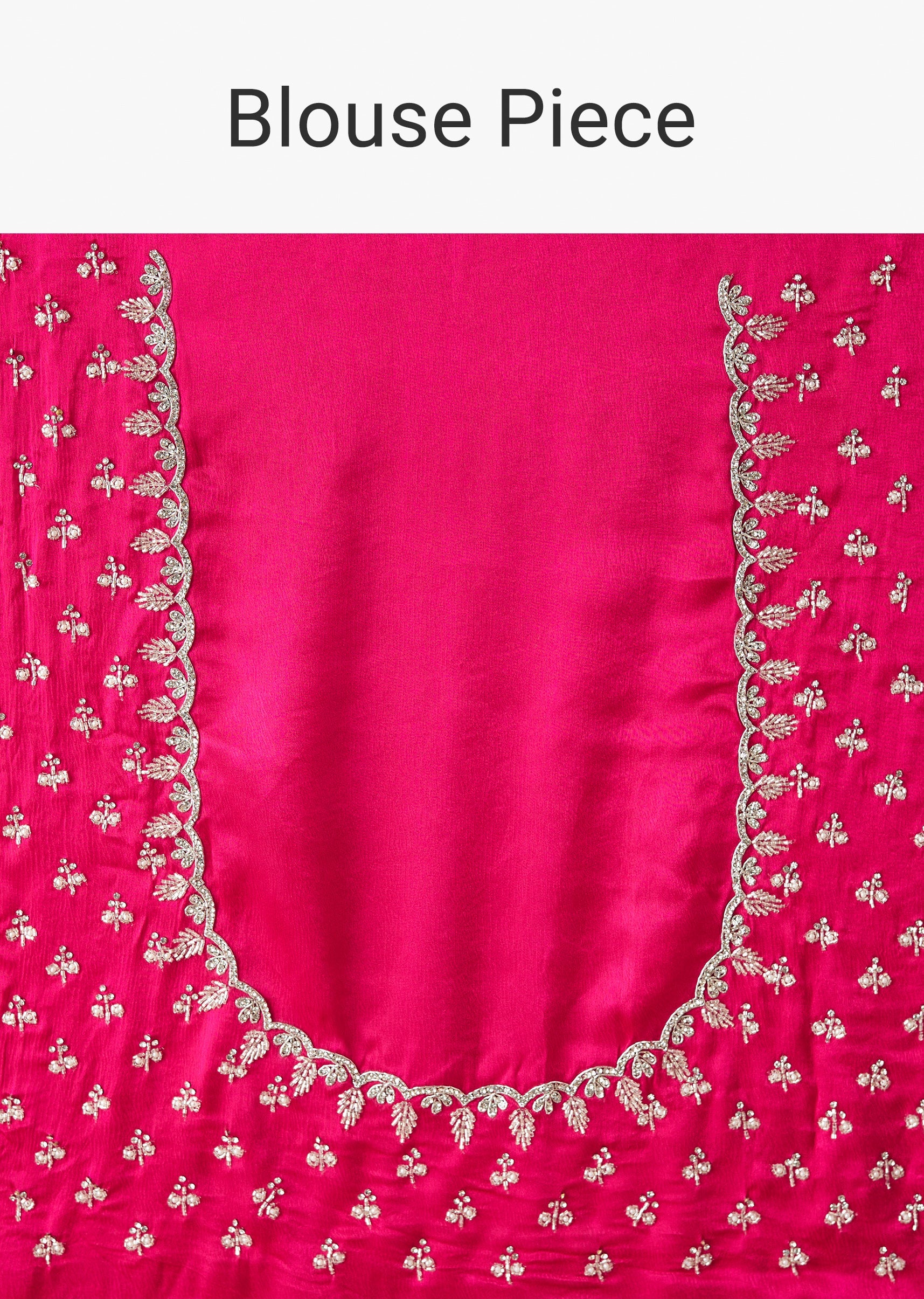 Hot Pink Chinon Saree With Cutdana And Stone Embroidery