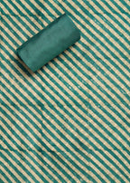 Azure Blue Chanderi Printed Unstitched Suit Set