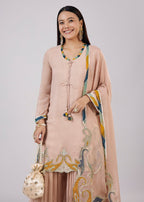 Baby Pink Organza Palazzo Set