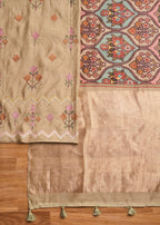 Beige Chanderi Suit