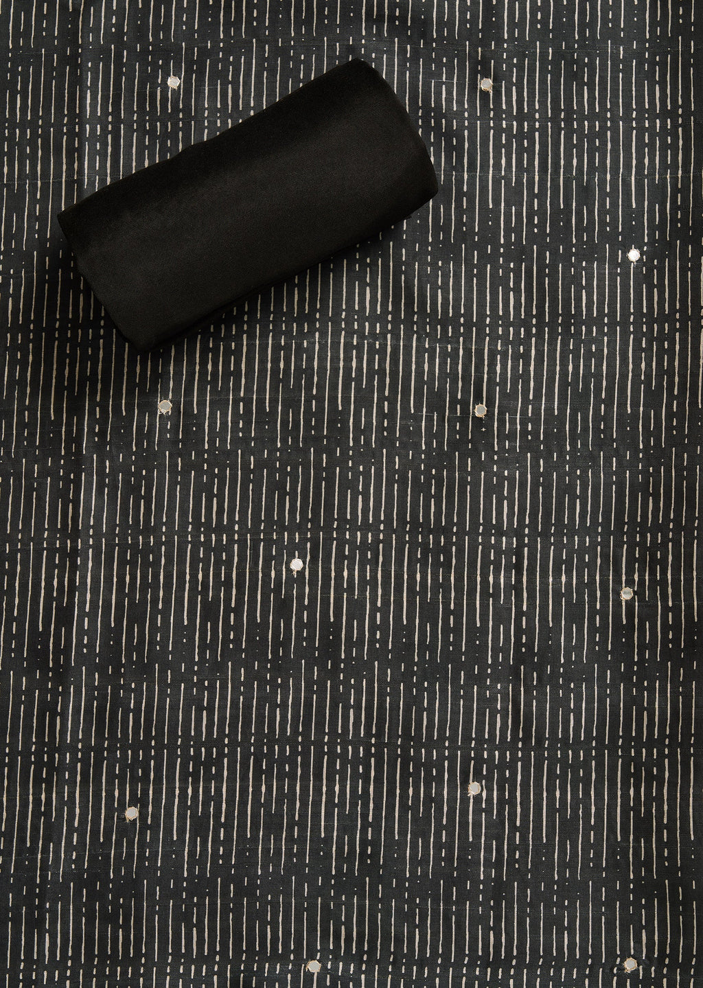 Black Cotton Printed Unstitched Suit