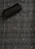 Black Cotton Printed Unstitched Suit