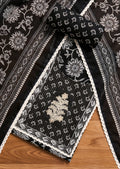 Black Cotton Unstitched Suit