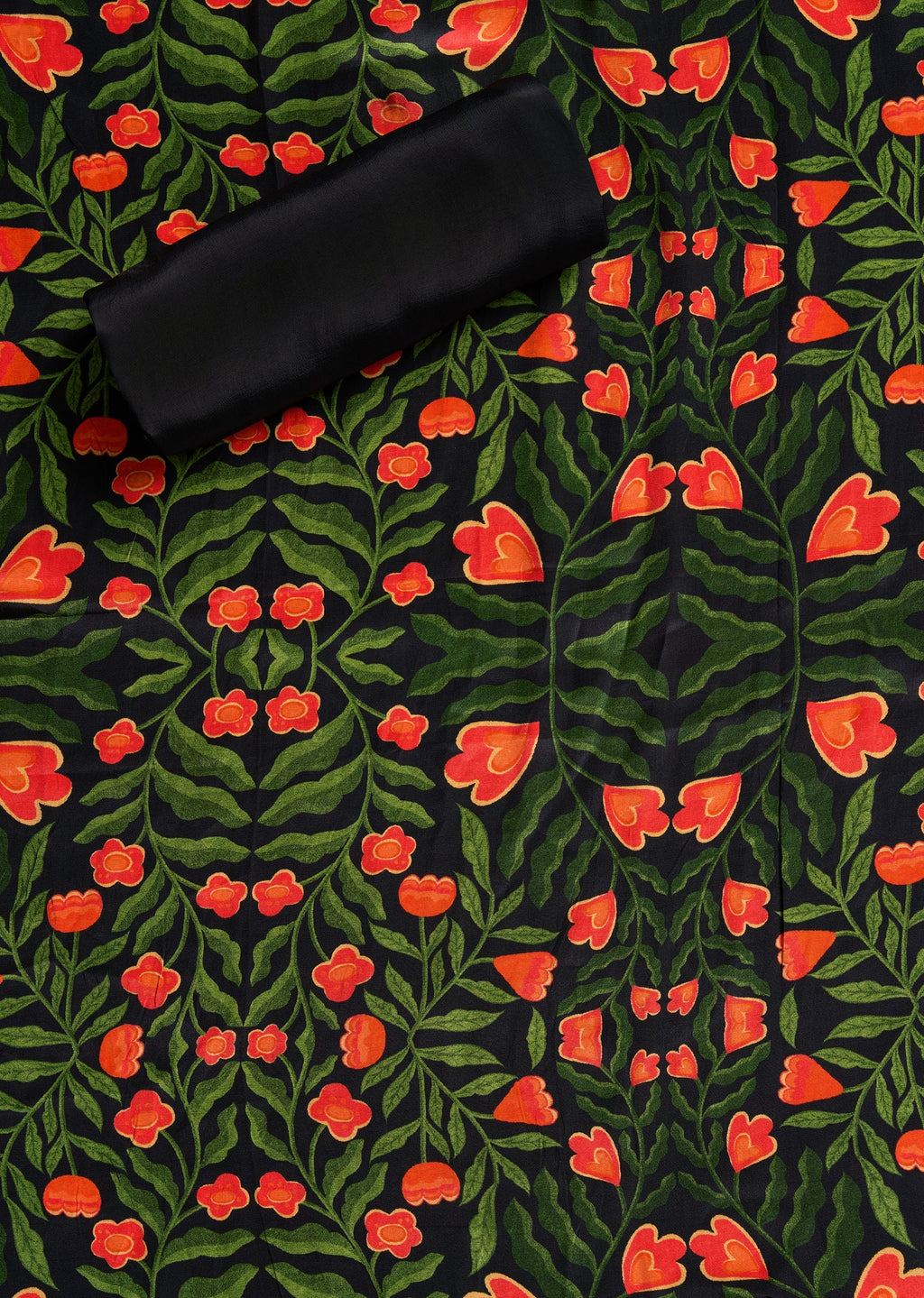 Black Crepe Unstitched Suit Set