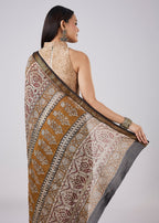 Black Hand Painted Saree with Blouse